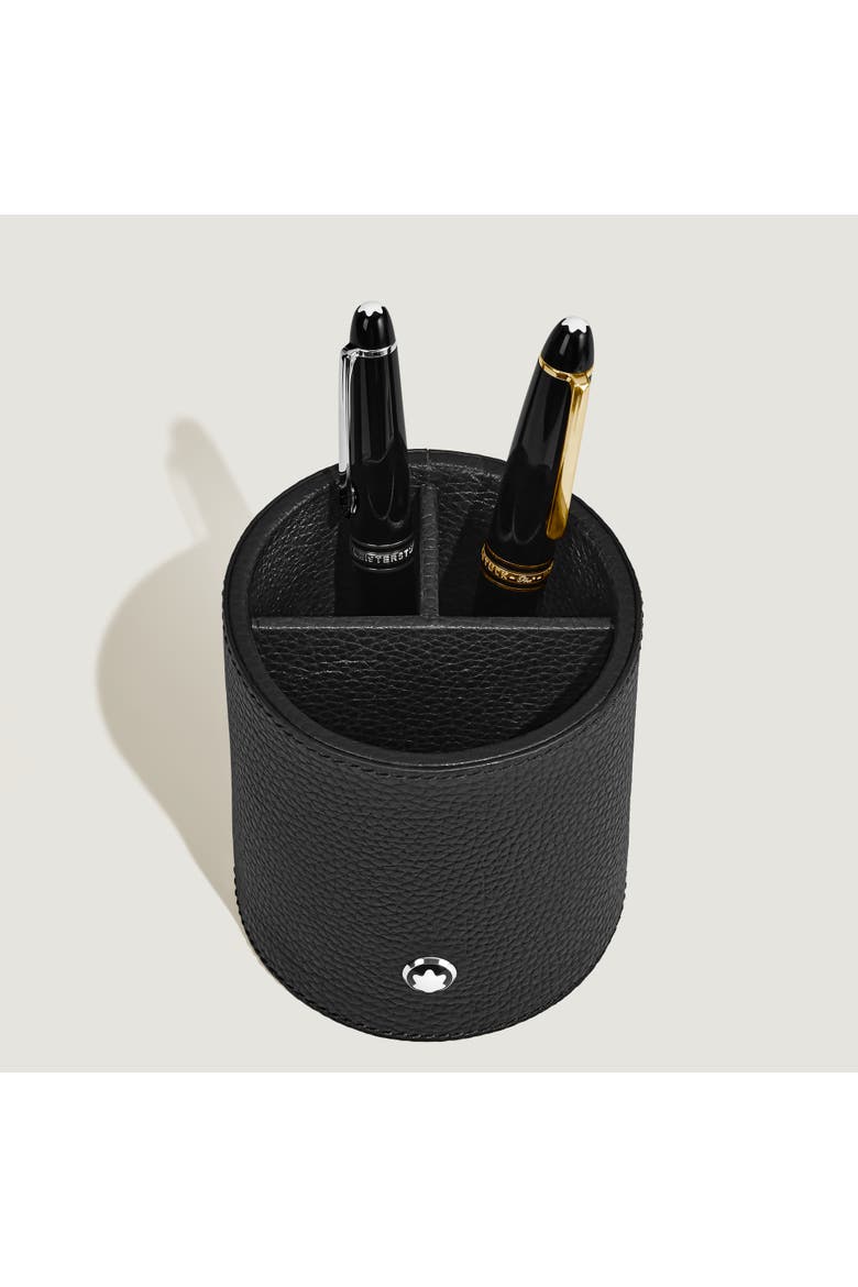 Grain Leather Desk Tray Pen Holder, Alternate, color, BLACK