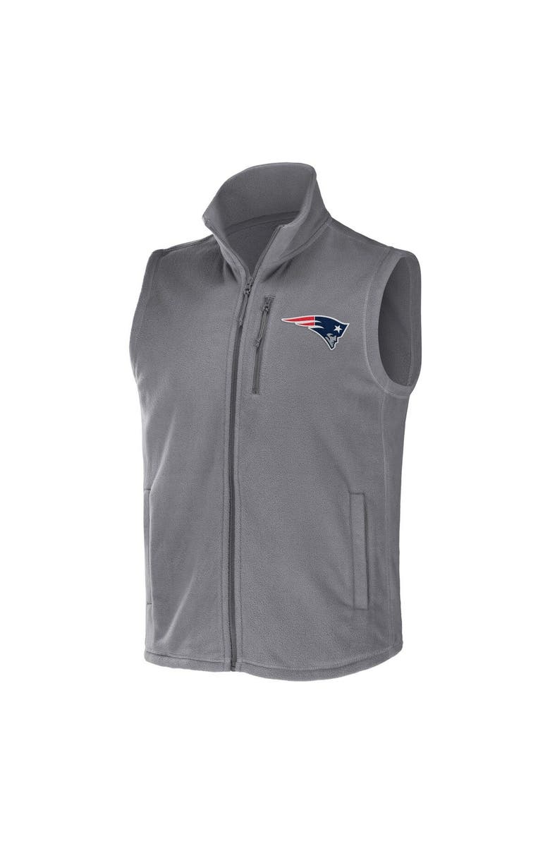 NFL X DARIUS RUCKER Men's NFL x Darius Rucker Collection by Fanatics Gray New England Patriots Polar Fleece Full-Zip Vest, Alternate, color, 