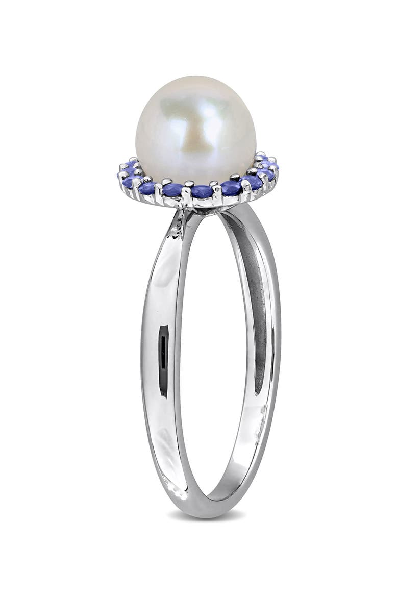 Semiprecious Stone & Cultured Pearl Ring, Alternate, color, BLUE
