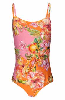 PQ SWIM Kids' Bryxton Tie Waist One-Piece Swimsuit