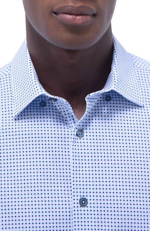 Bugatchi Jules Ooohcotton® Dot Print Button-up Shirt In Air Blue