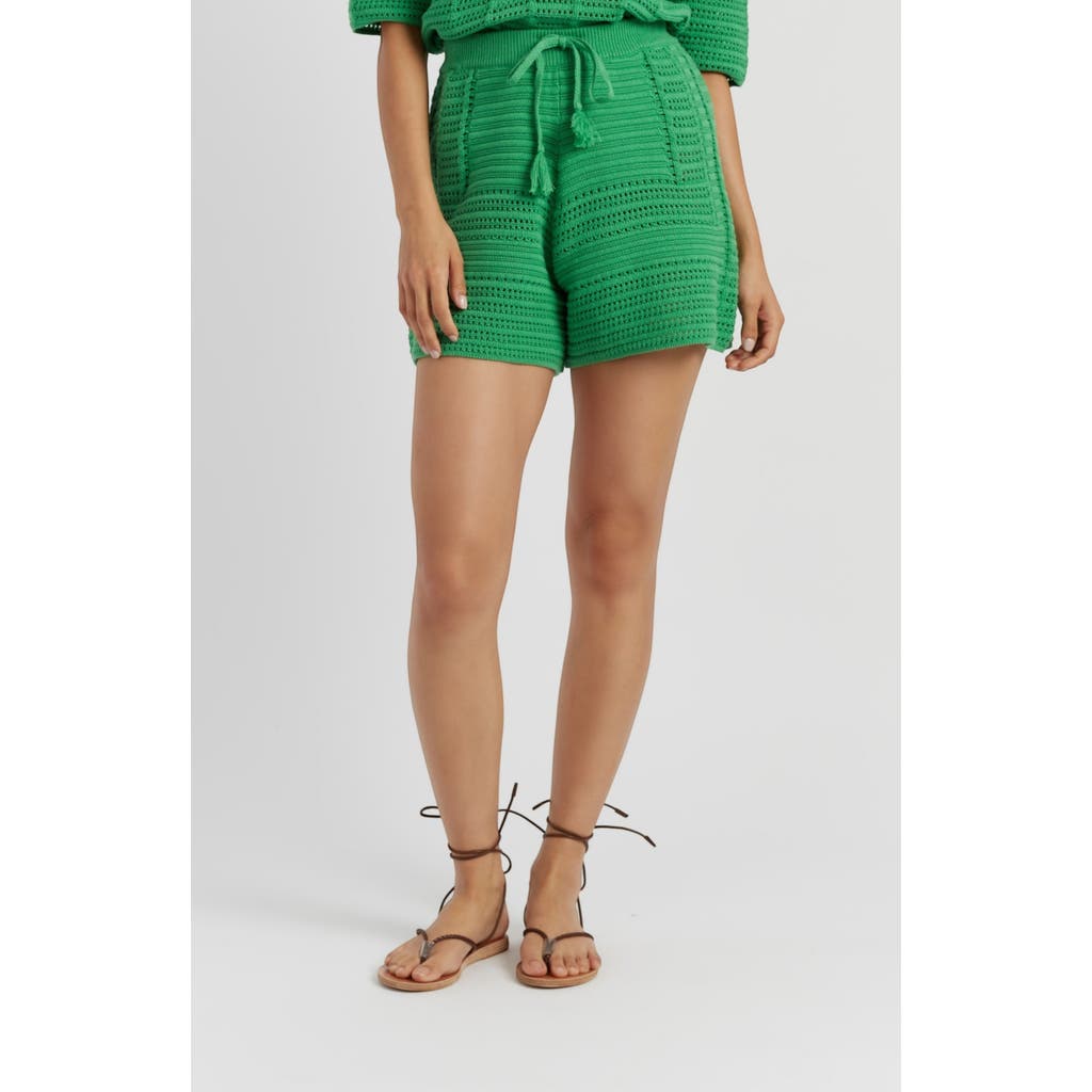 Chinti & Parker Cotton Crochet Short in Green  product