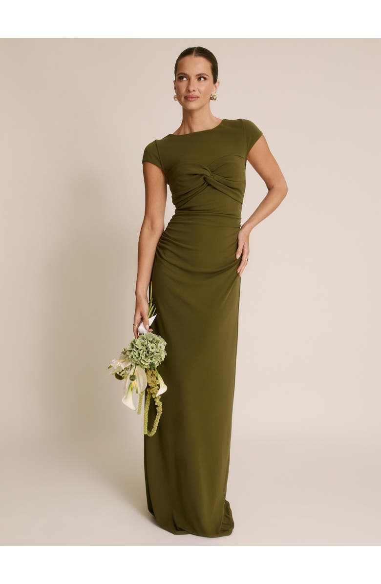 Six Stories Twist Bust Short Sleeve Stretch, Main, color, Fern