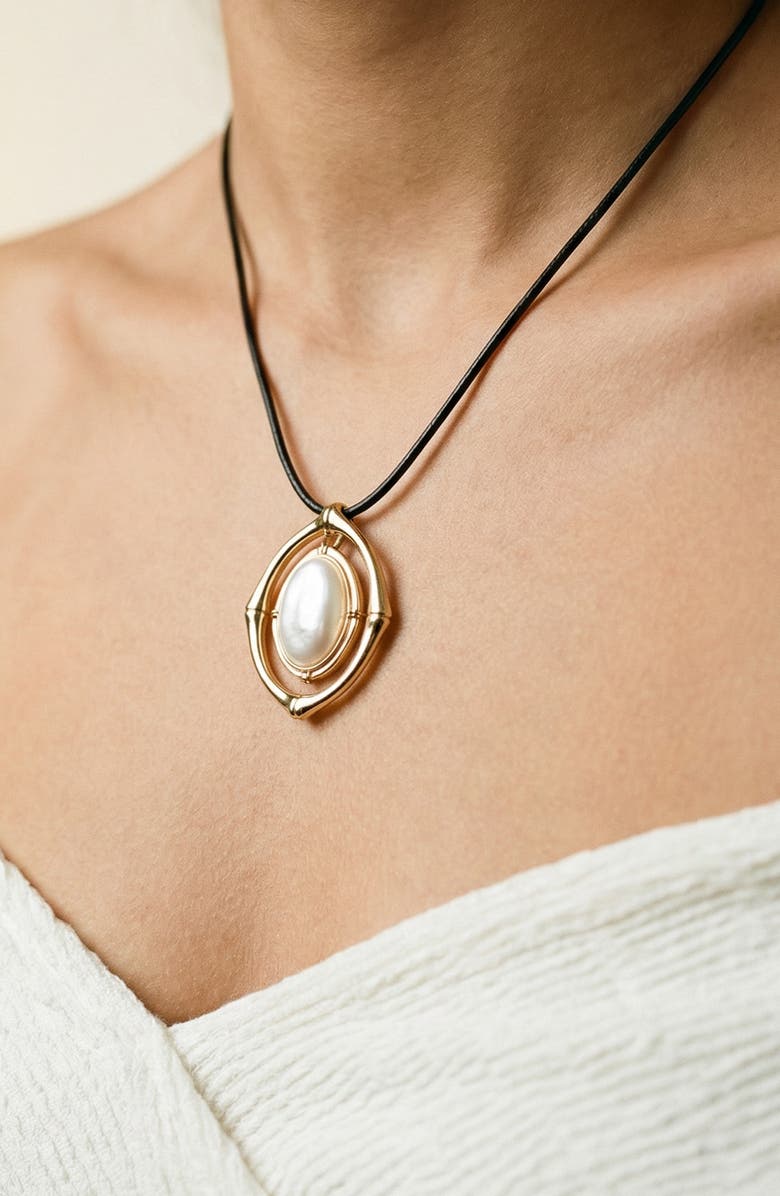 ARGENTO VIVO Bamboo Pendant Necklace, Alternate, color, Gold