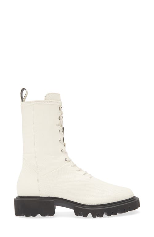 Allsaints Maren Snakeskin Embossed Leather Boot In White