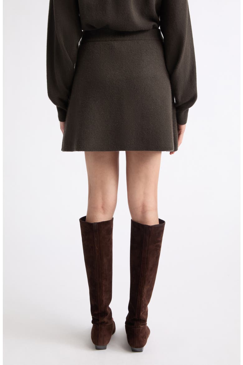 Clare Cashmere Miniskirt, Alternate, color, DARK FERN