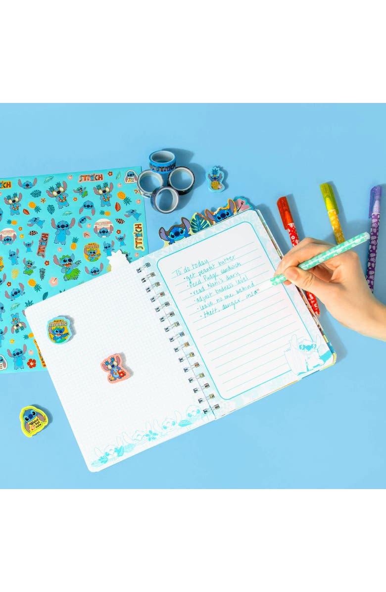 Fashion Angels Disney Stitch Journal Gift Set 80 Page Book, 4 Gel Pens, Alternate, color, Multicolored