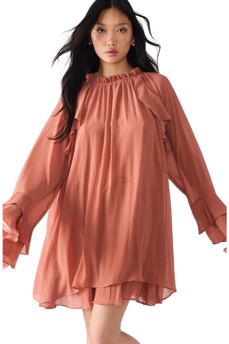 Sofina Long Sleeve Shift Dress, Alternate, color, COPPER