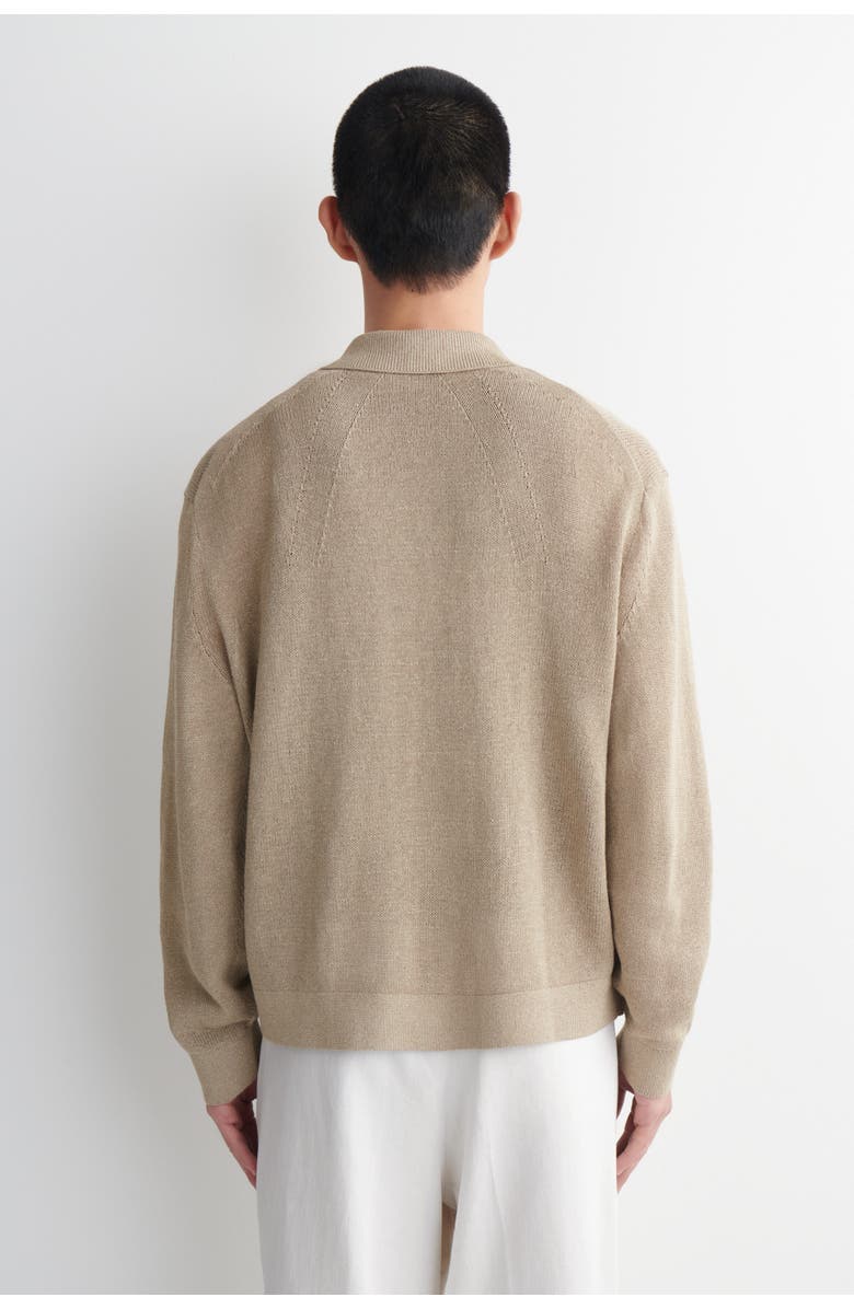COS Knitted Cotton-paper Cardigan, Alternate, color, Beige