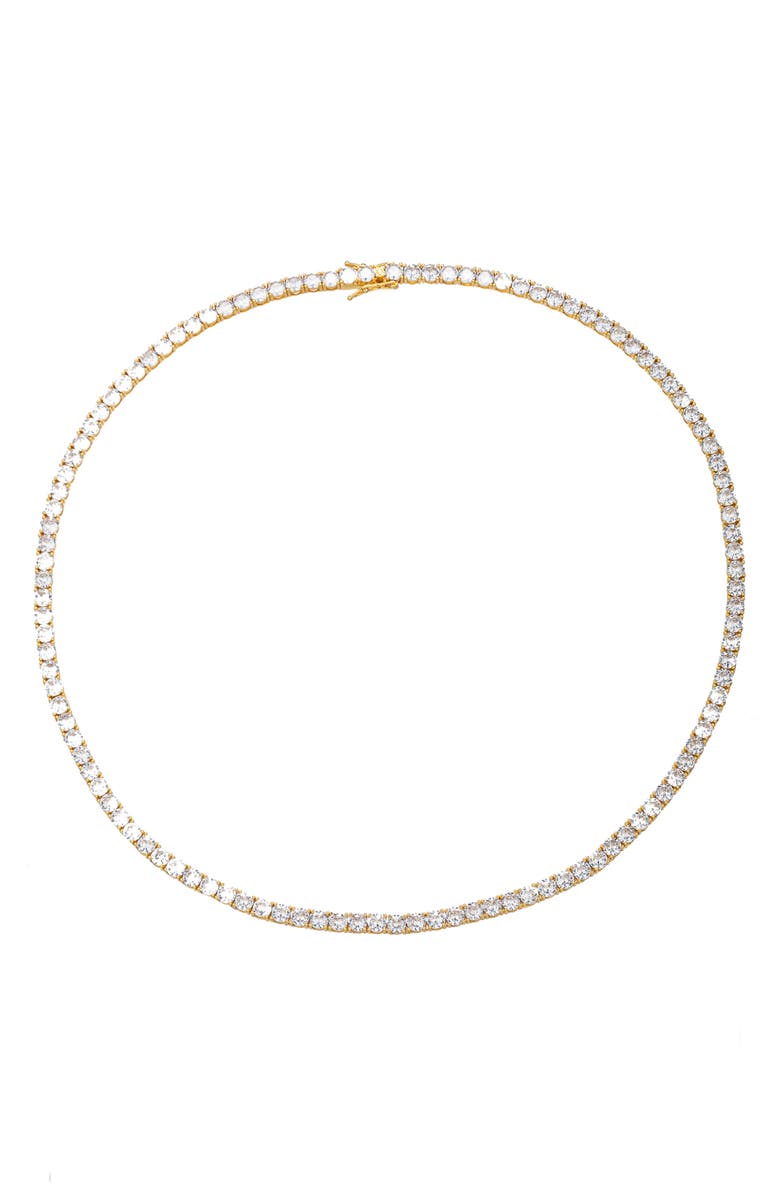 EYE CANDY LOS ANGELES Men's Lincoln Cubic Zirconia Tennis Necklace, Main, color, White/ Gold