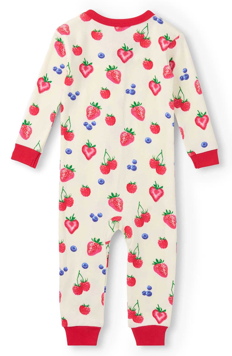 Hatley Summer Berries Organic Cotton Romper, Alternate, color, Cami Lace
