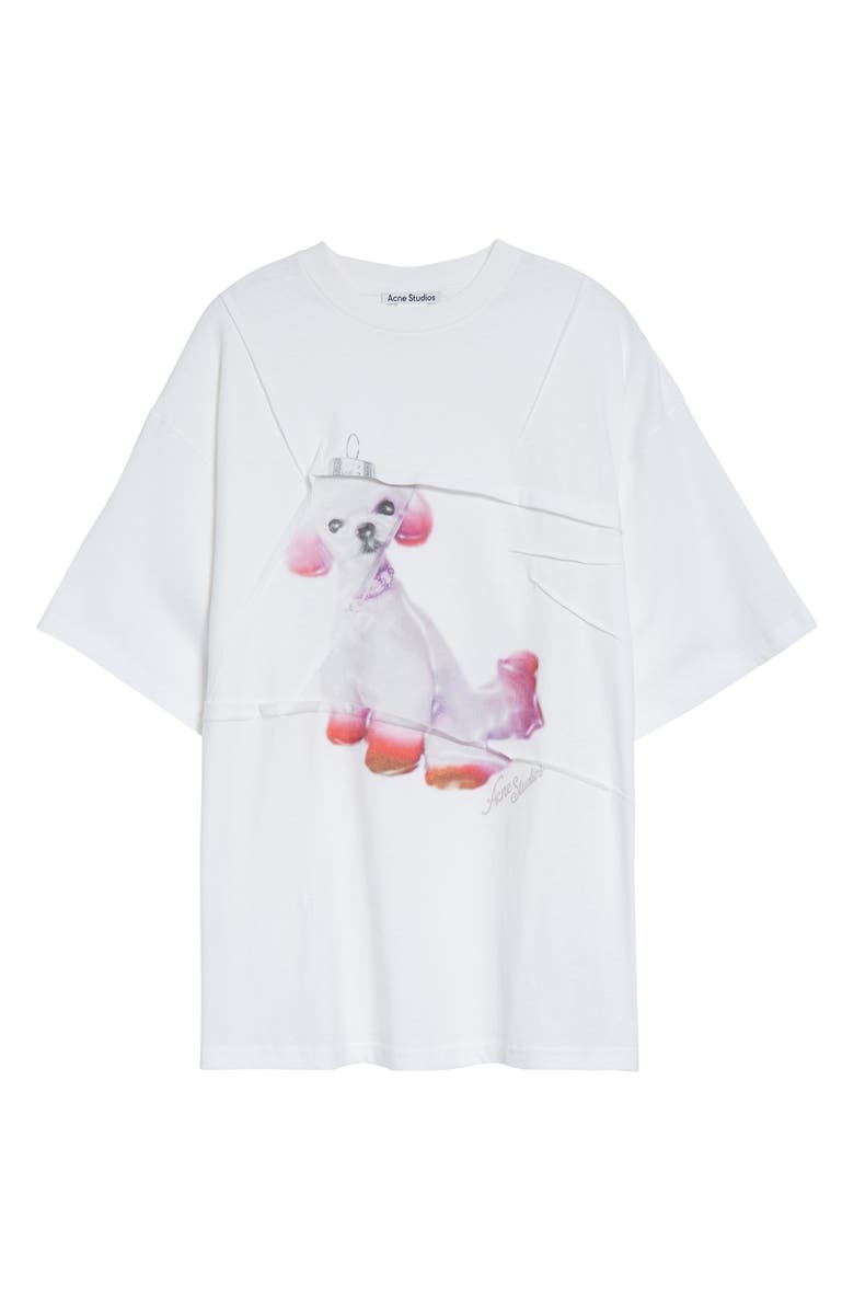Acne Studios Edra Ornament Winter Graphic T-Shirt, Main, color, Optic White