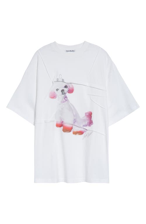 Acne Studios Edra Ornament Winter Graphic T-shirt In White