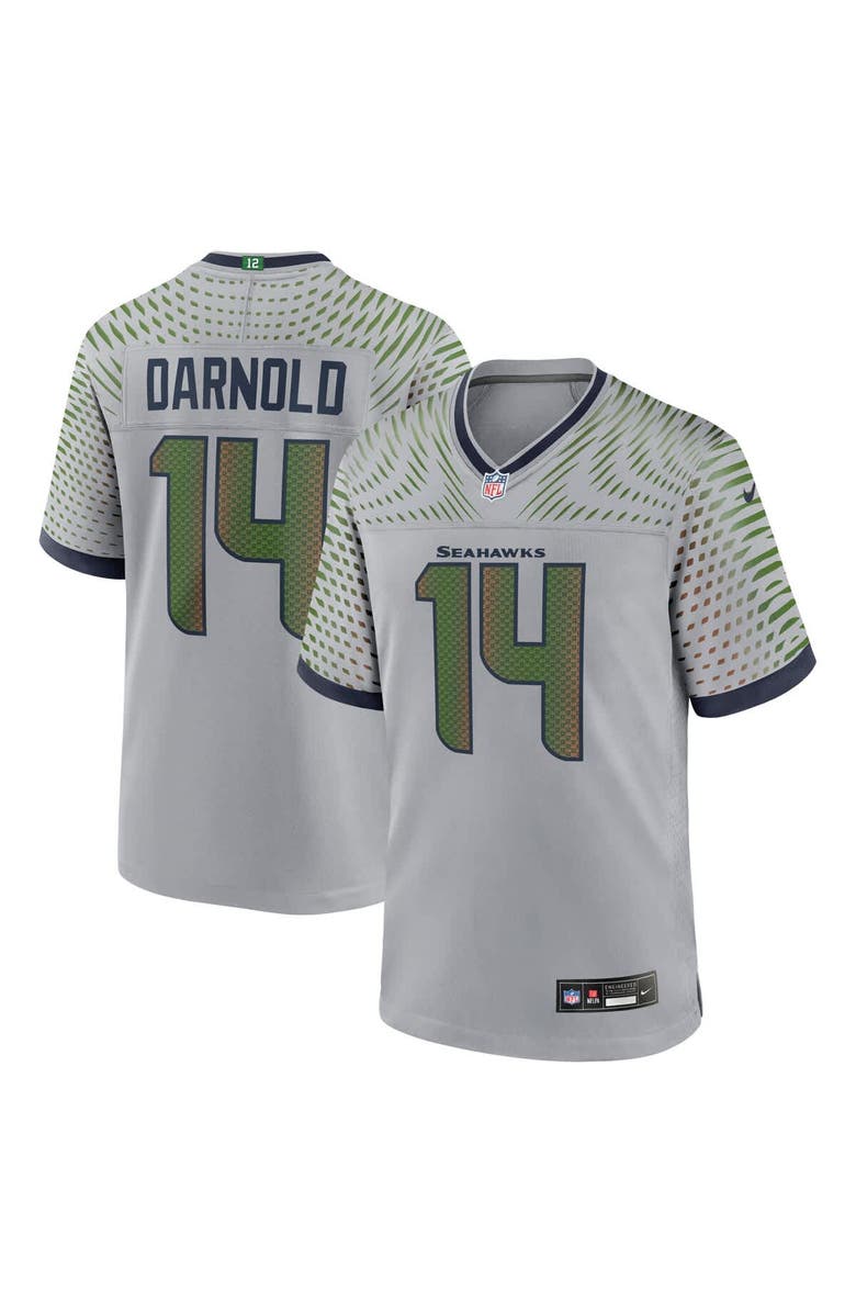 Nike Men's Nike Sam Darnold Wolf Gray Seattle Seahawks 2025 Rivalries Collection Game Jersey, Main, color, Gray