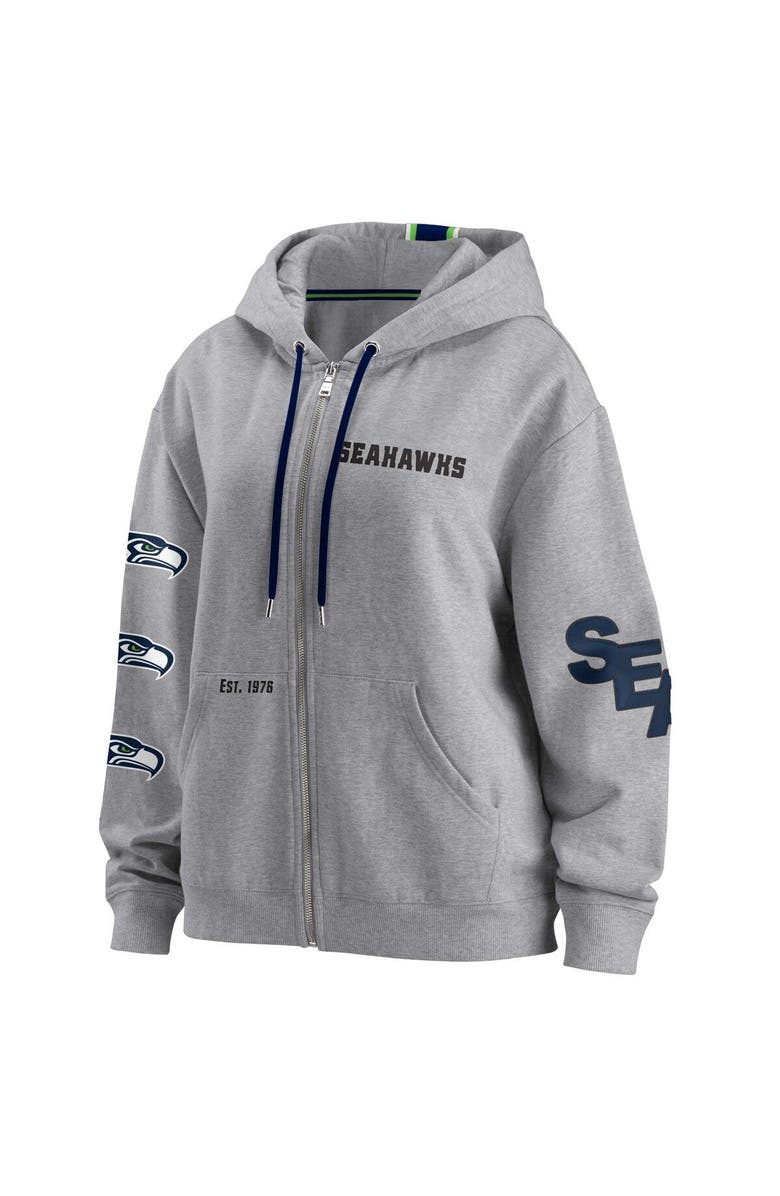 WEAR by Erin Andrews Women's WEAR by Erin Andrews Gray Seattle Seahawks Full-Zip Hoodie, Alternate, color, 