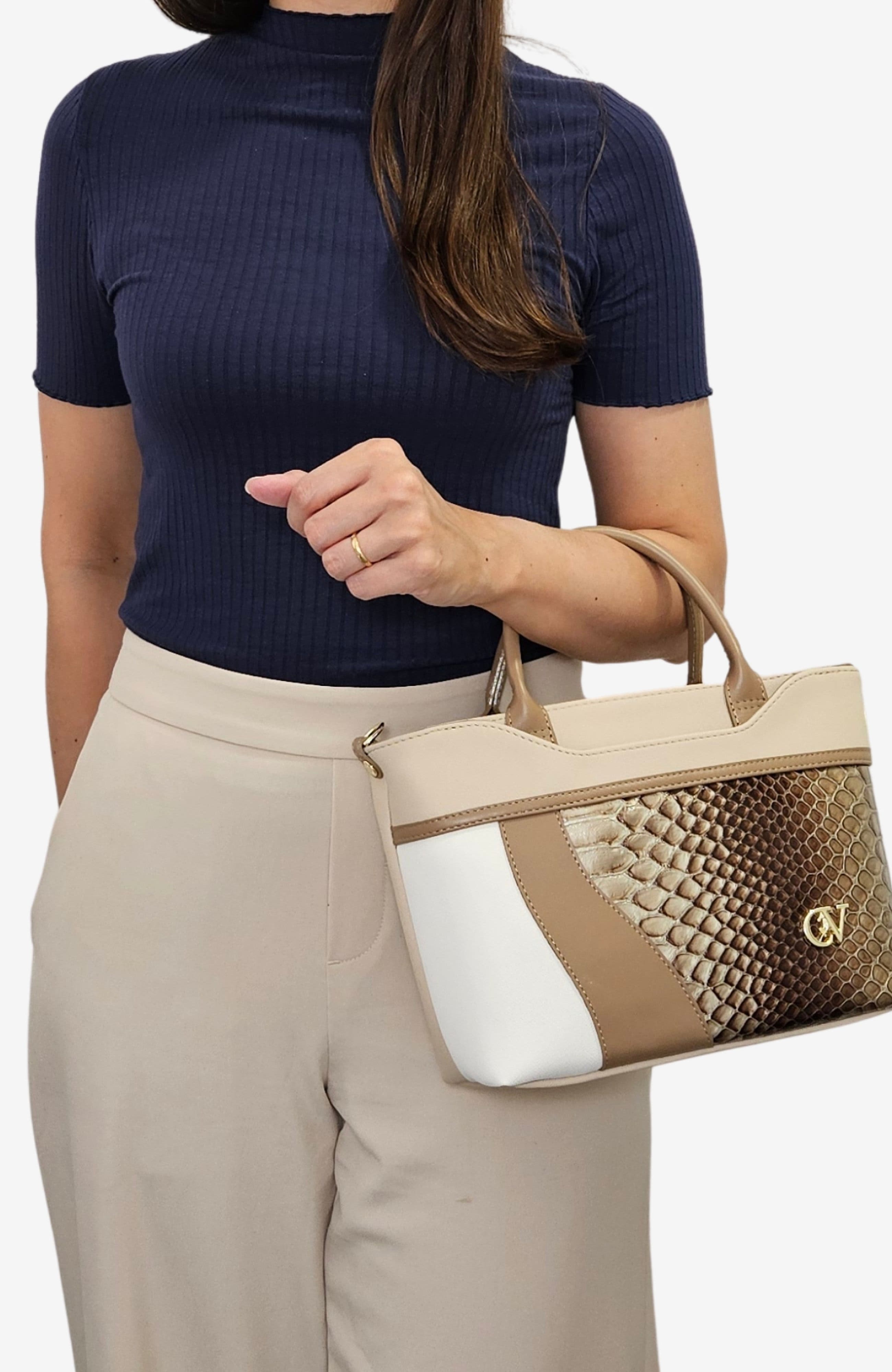 CV By Cavalinho 635 Handbag, Alternate, color, Beige / White