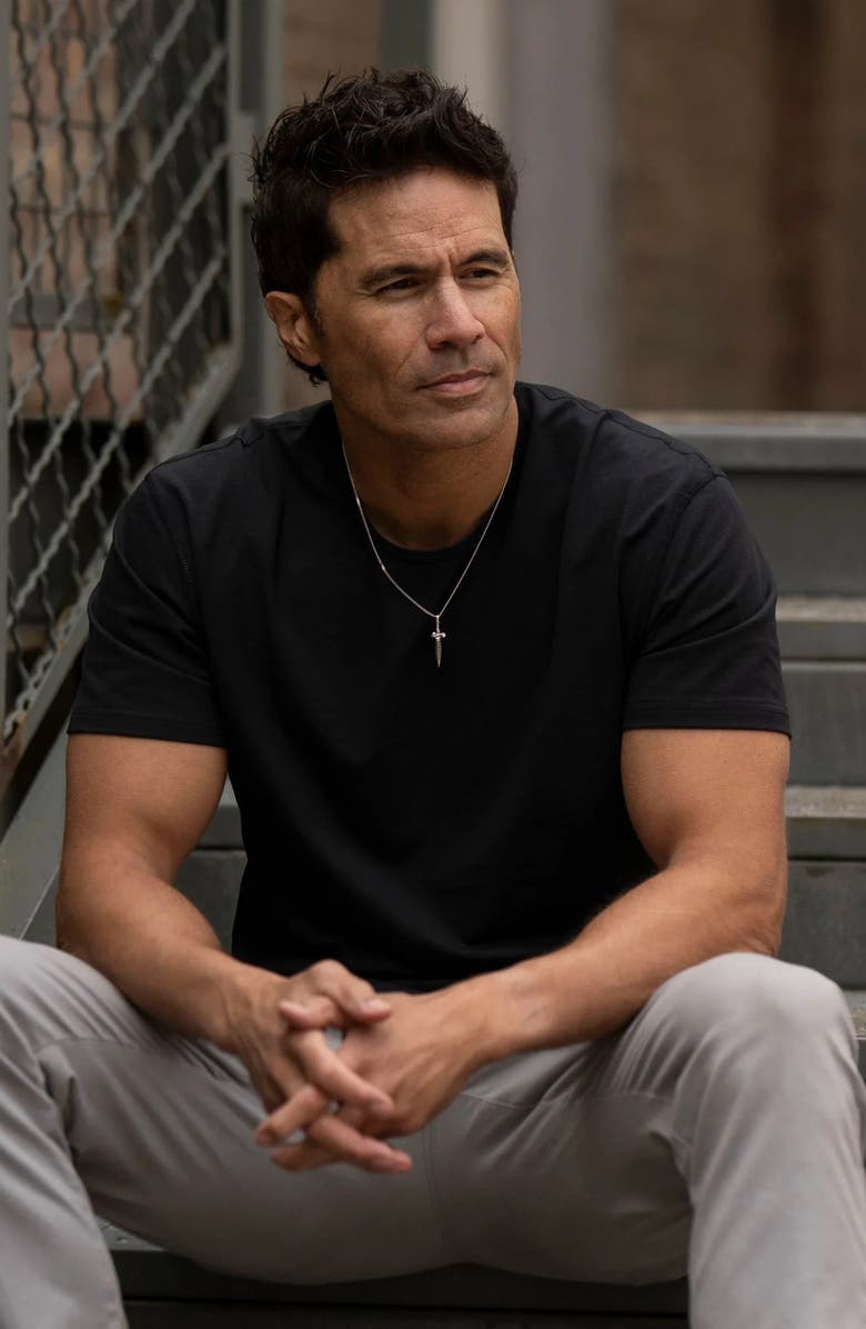 Vincero Dagger Pendant Necklace, Alternate, color, Silver/ Black Onyx