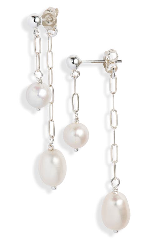 Set & Stones Maryn Keshi Pearl Front/Back Earrings in Silver 