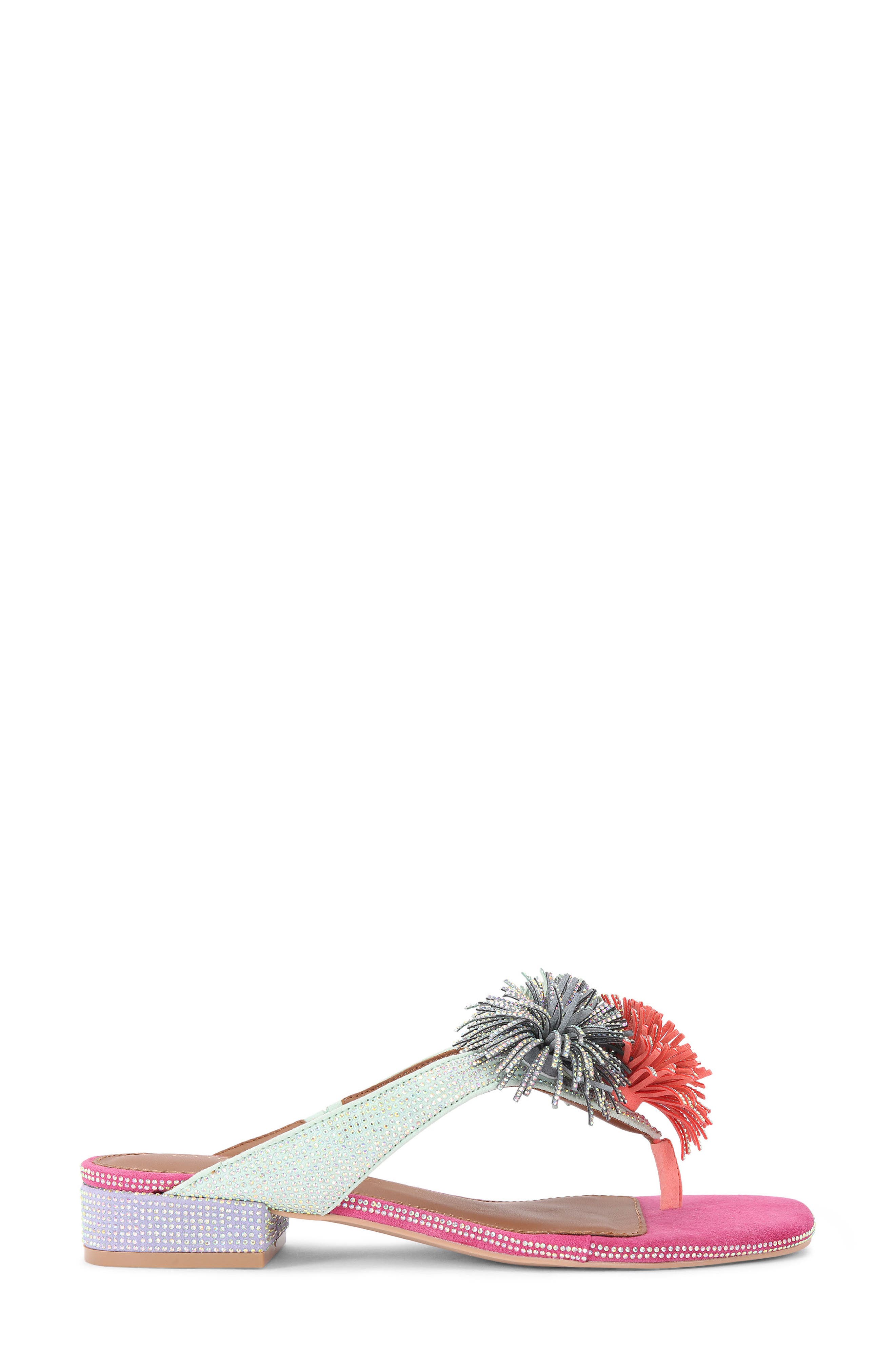 Kurt Geiger London Embellished Pom Pom Sandal, Main, color, 