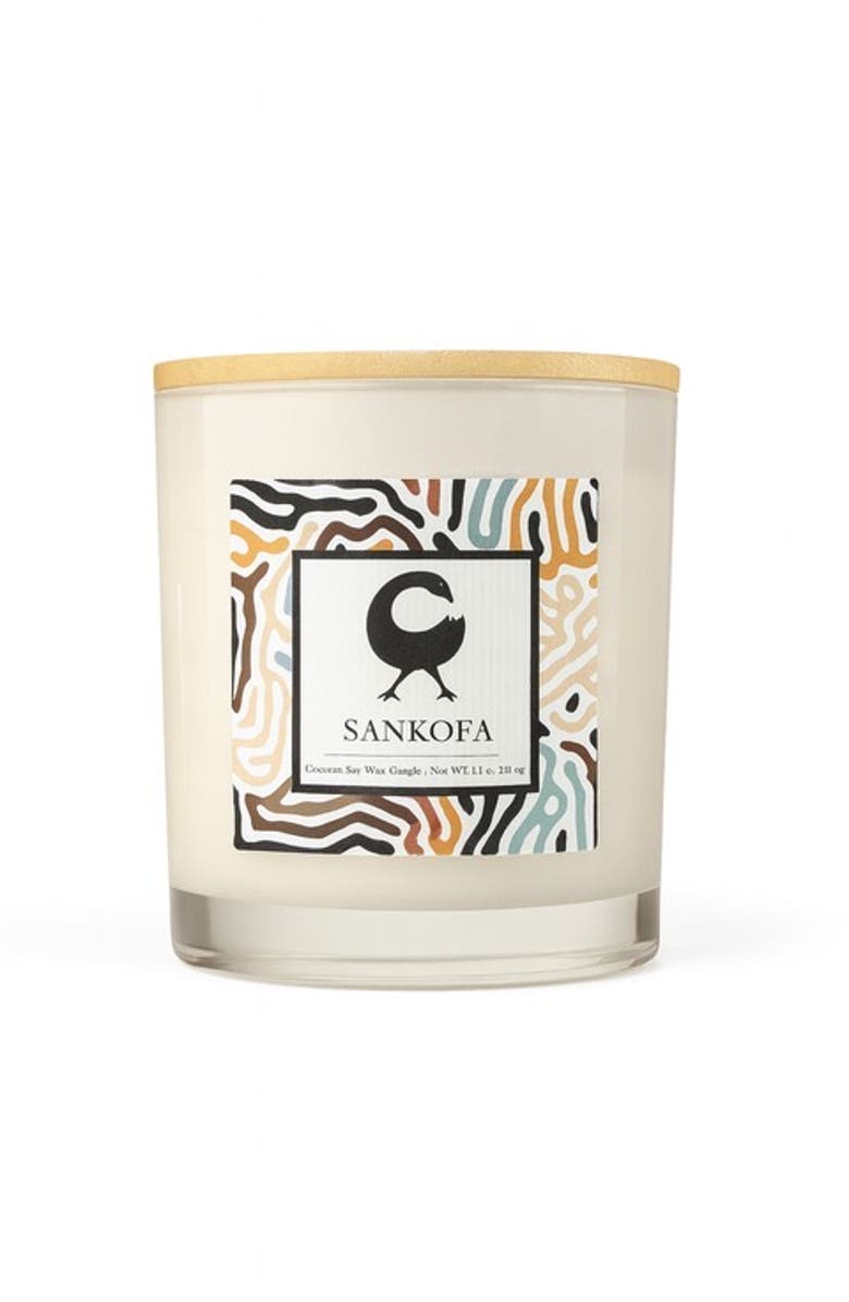 Zansette Home Sankofa Candle 11oz, Main, color, White
