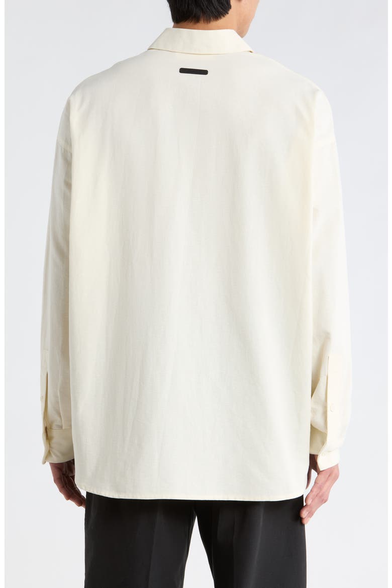 Signature Button Front Cotton Shirt, Alternate, color, IVORY