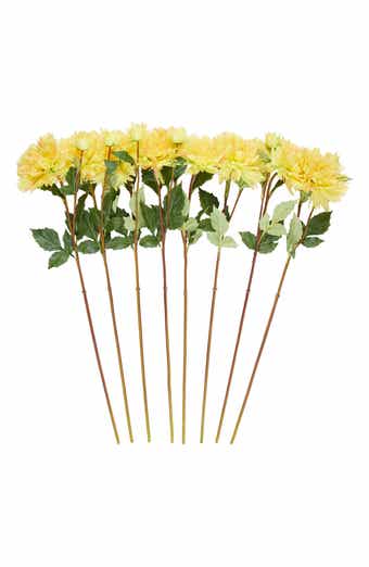SONOMA SAGE HOME Set of Eight Yellow Dahlia Artificial Flowers