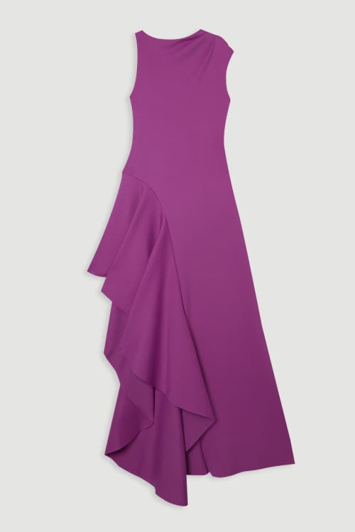 Karen Millen Waterfall Hem Maxi Dress In Purple