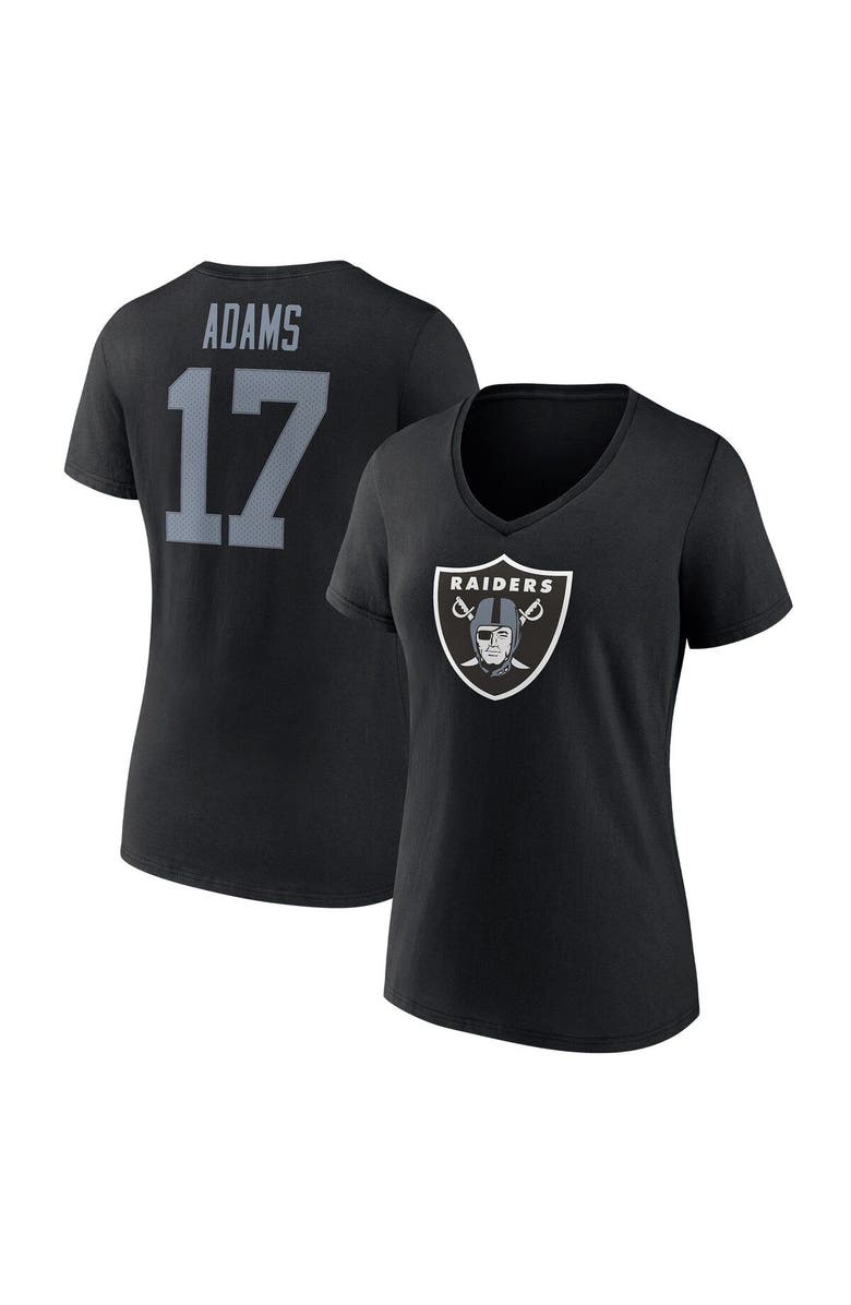 FANATICS Women's Fanatics Branded Davante Adams Black Las Vegas Raiders Player Icon Name & Number V-Neck T-Shirt, Main, color, Black