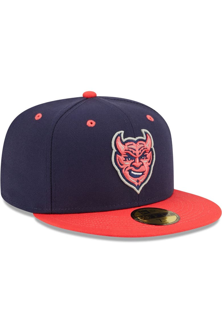 Men's New Era Navy/Red Demonios de Des Moines Copa De La Diversion 59FIFTY Fitted Hat, Alternate, color, Navy
