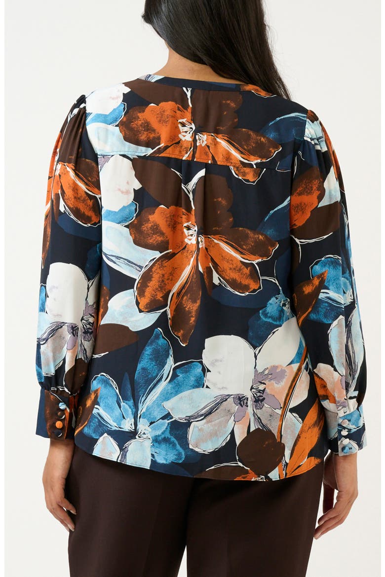 Annette Floral Popover Top, Alternate, color, AUBURN TIDES