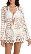 La Blanca Serenity Tie Front Cotton Blend Cover-Up Tunic