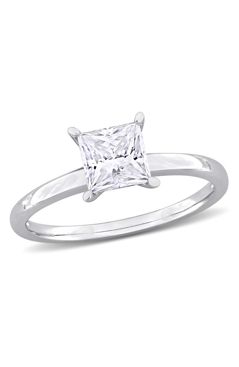 Julianna B. Moissanite Square Solitaire Ring, Main, color, Sterling Silver