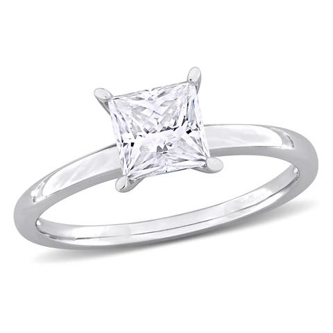 Moissanite Square Solitaire Ring