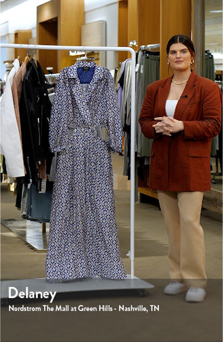 Arden Floral Tile Cutout Long Sleeve Maxi Dress, sales video thumbnail