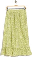 T Tahari Ruffle Hem Cotton Poplin Skirt