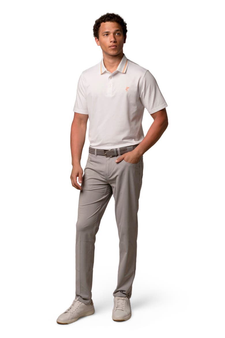 The Golfman Polo, Alternate, color, White/Sunrise/Taupe