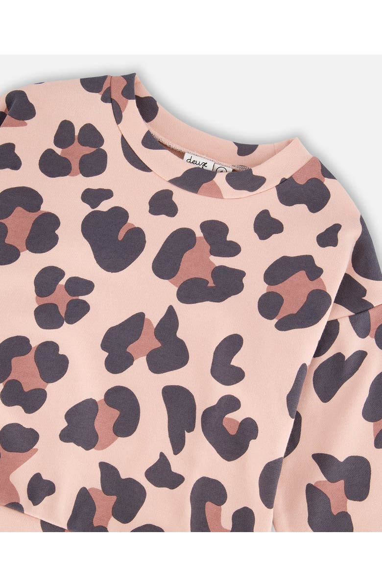 Deux par Deux French Terry Sweatshirt, Alternate, color, Pink Leopard