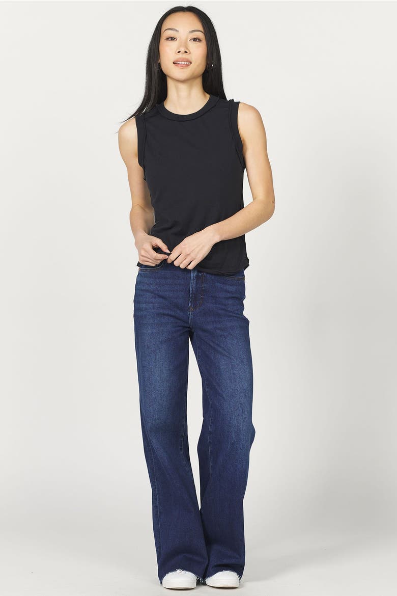 Zo Crew Neck Vintage Jersey Tank, Alternate, color, Black