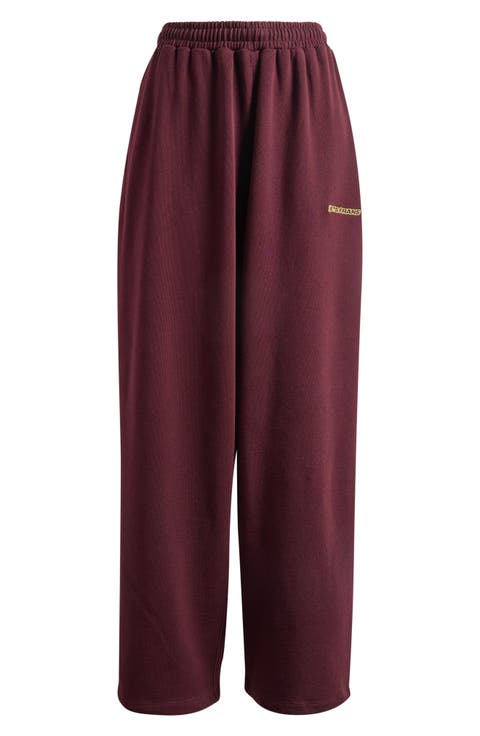 Harri Cotton Fleece Wide Leg Sweatpants