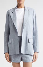 Eleventy Open Front Linen & Wool Jacket
