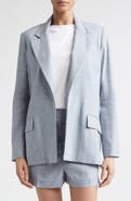 Eleventy Open Front Linen & Wool Jacket