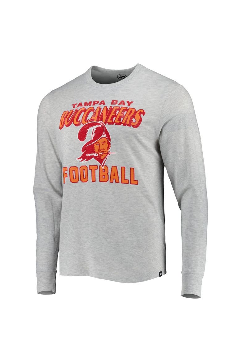 Men's '47 Heathered Gray Tampa Bay Buccaneers Dozer Franklin Long Sleeve T-Shirt, Alternate, color, Gray