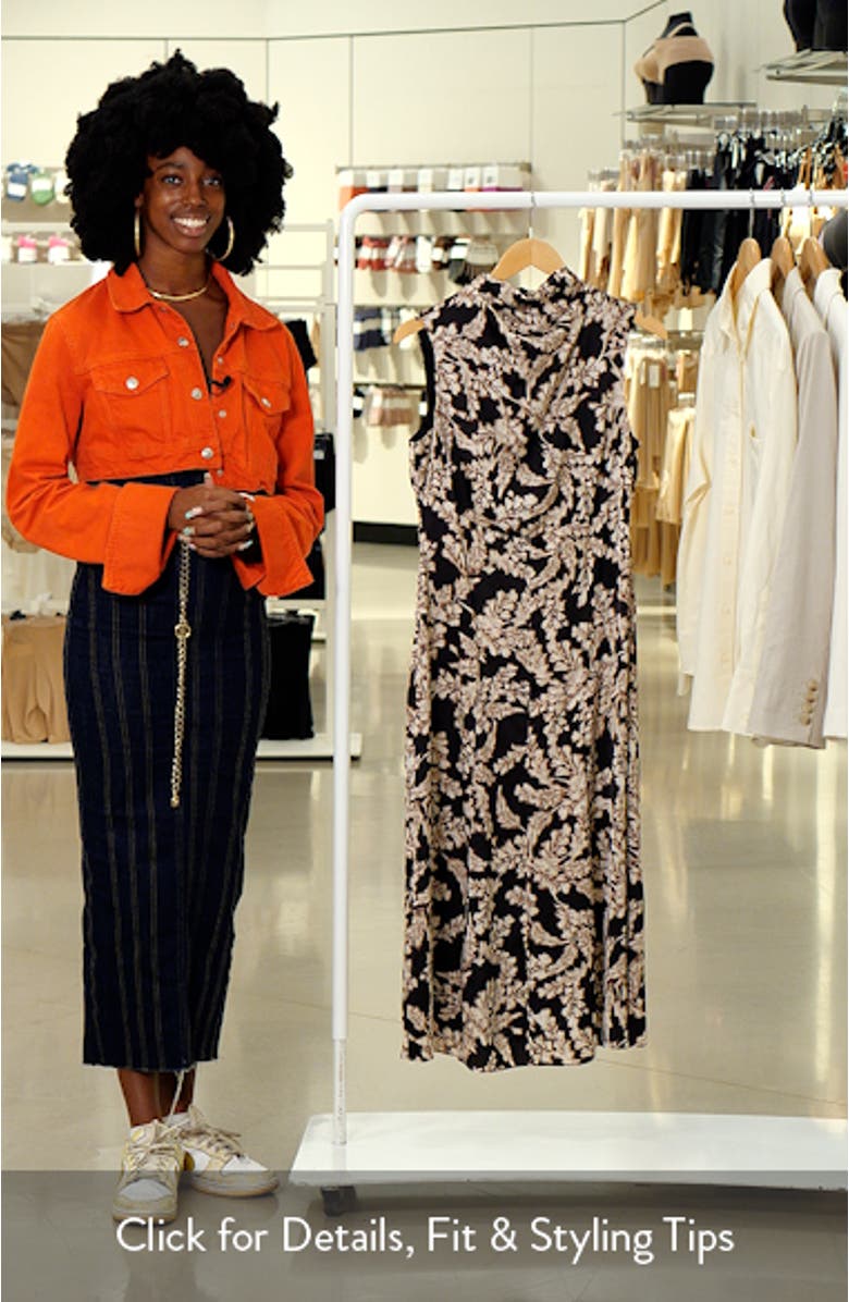 Cowl Neck Satin Midi Dress, sales video thumbnail