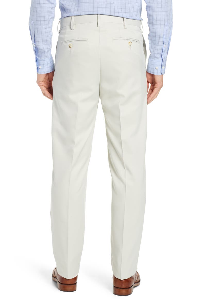Classic Fit Flat Front Microfiber Performance Trousers, Alternate, color, STONE