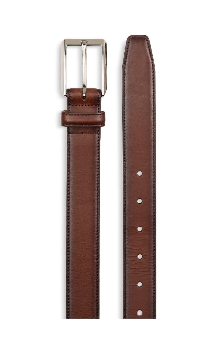 Oak Hill by DXL Big & Tall Burnished Edge Belt, Alternate, color, Brown