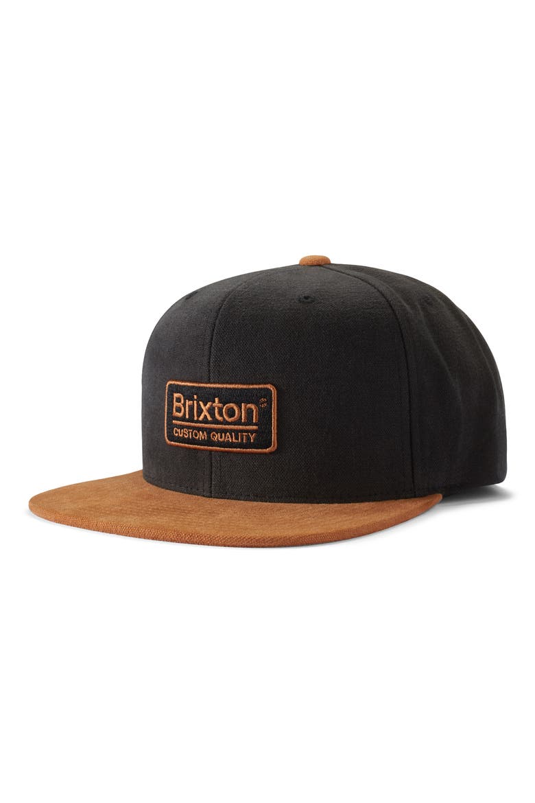 Palmer III Flat Brim Baseball Cap, Main, color, AMBER/ BLACK