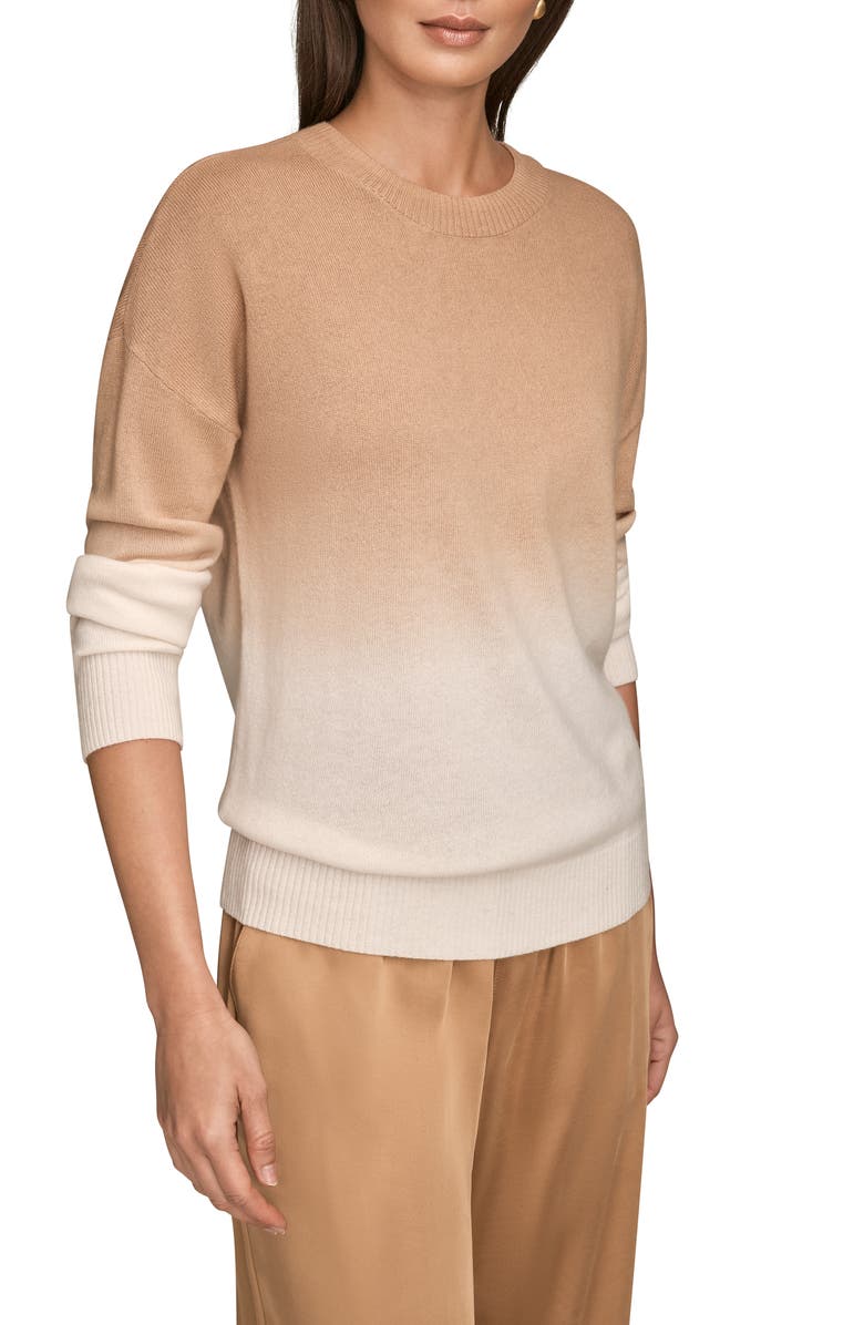 Donna Karan New York Ombré Crewneck Sweater, Alternate, color, Cream/ Fawn