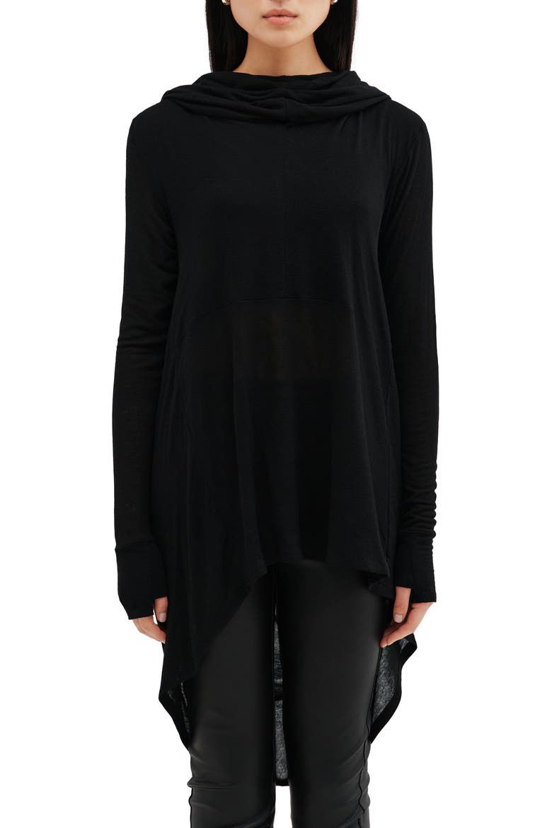 Berkeley Hooded Tunic Top, Main, color, BLACK