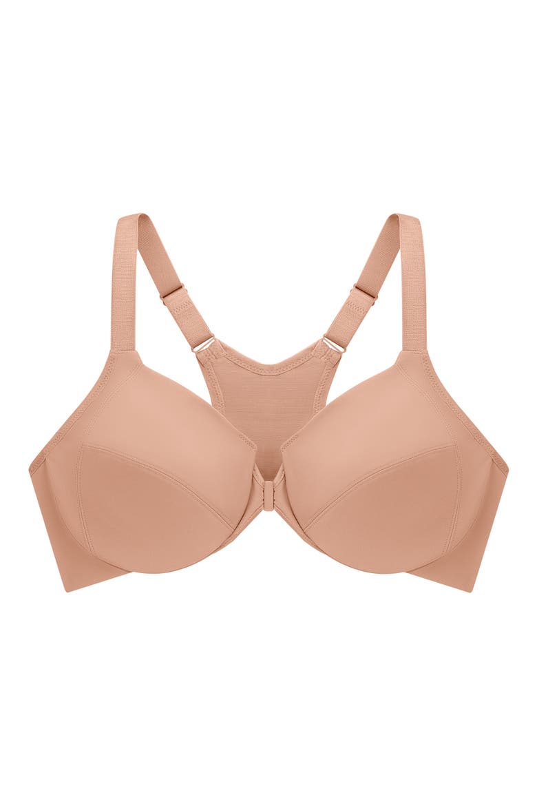 WonderWire® Front Close Smoothing Underwire Bra, Alternate, color, CAFE AU LAIT