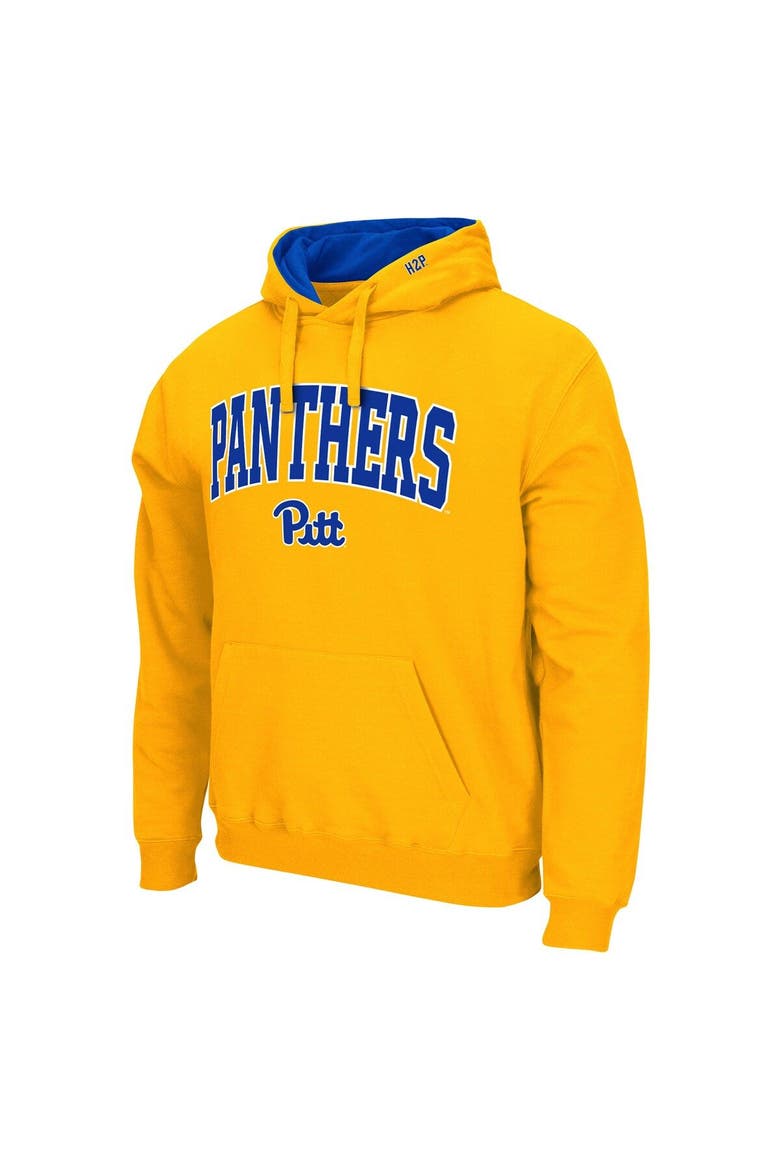 Men's Colosseum Gold Pitt Panthers Arch & Logo 3.0 Pullover Hoodie, Alternate, color, Gold
